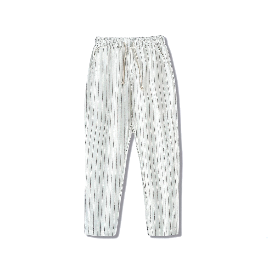 Calça de Linho Masculina Listrada