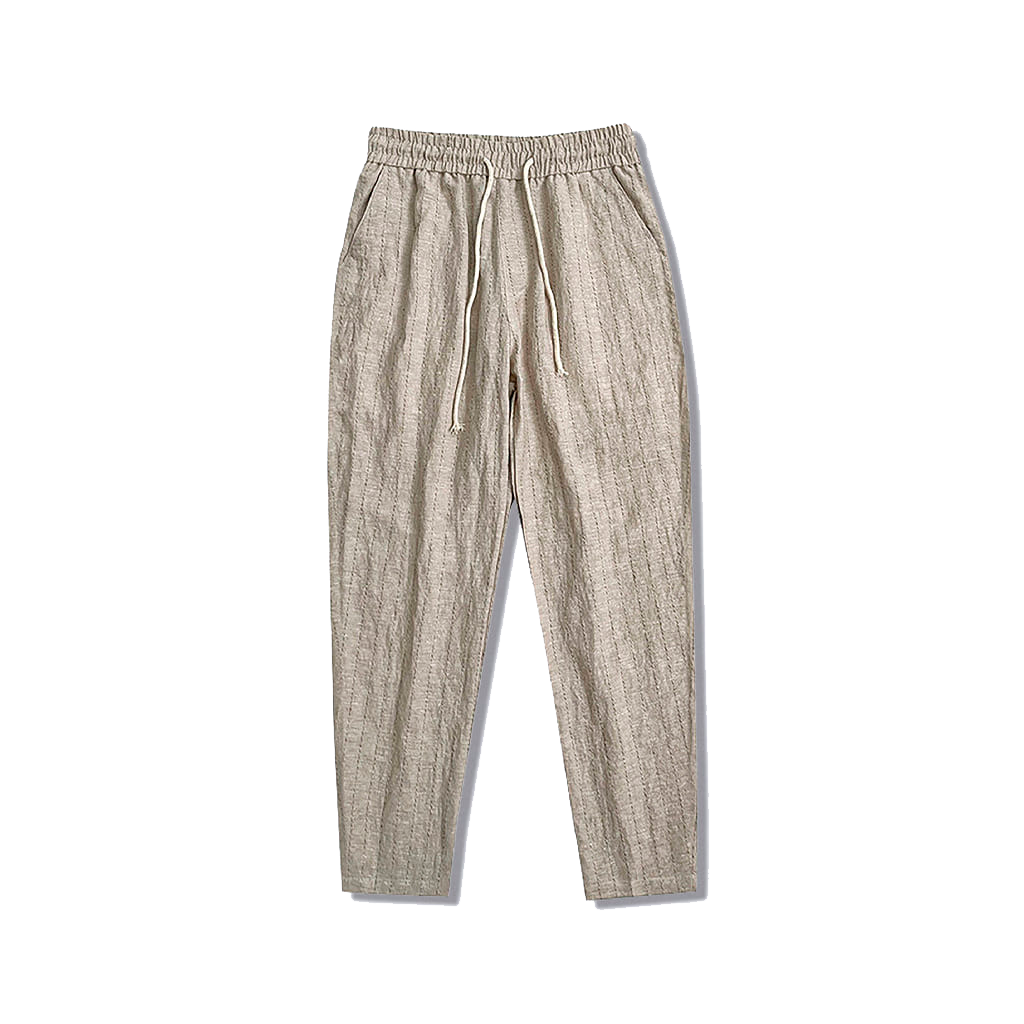 Calça de Linho Masculina Listrada