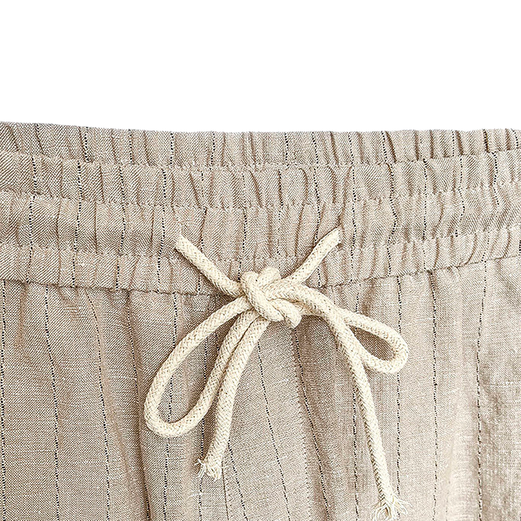 Calça de Linho Masculina Listrada