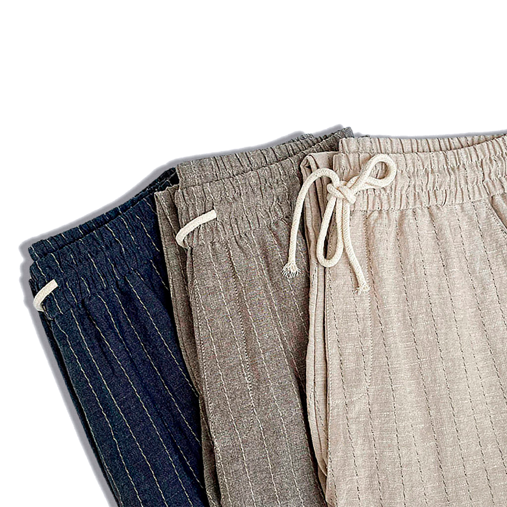 Calça de Linho Masculina Listrada