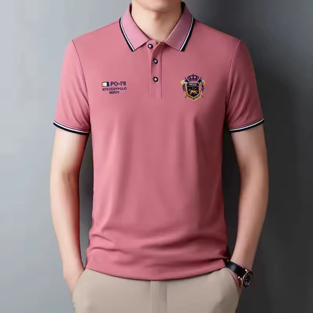 Camisa Polo Seda em Gelo Carter