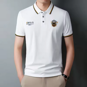 Camisa Polo Seda em Gelo Carter