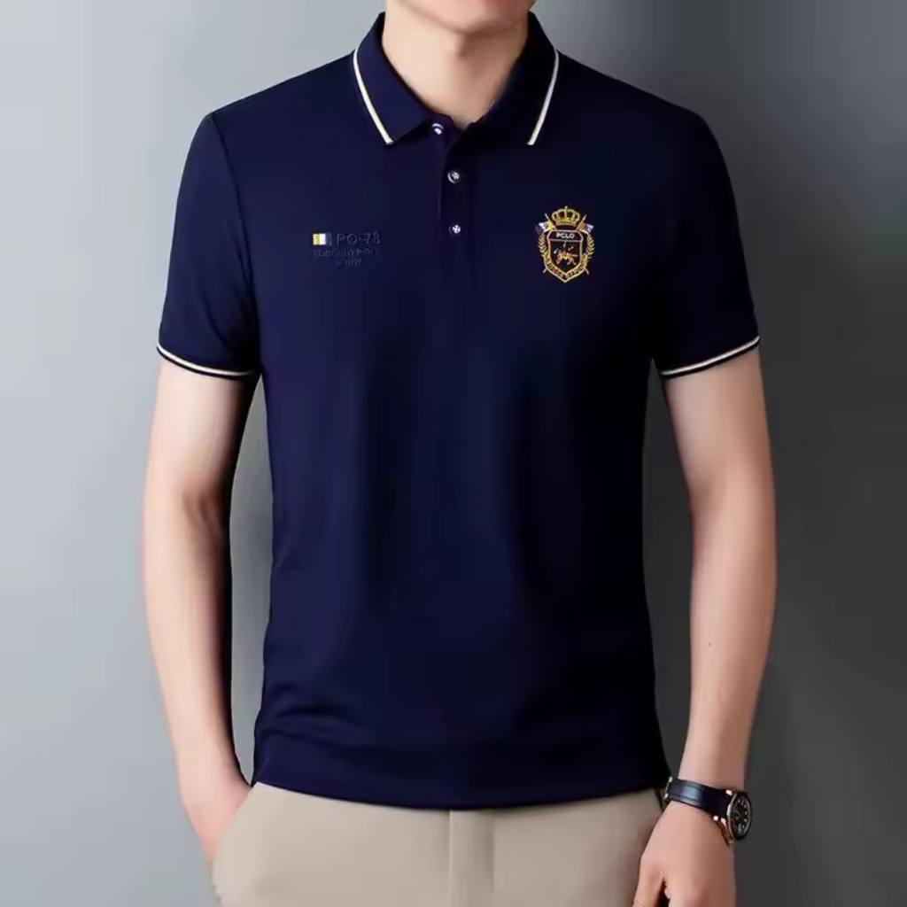 Camisa Polo Seda em Gelo Carter