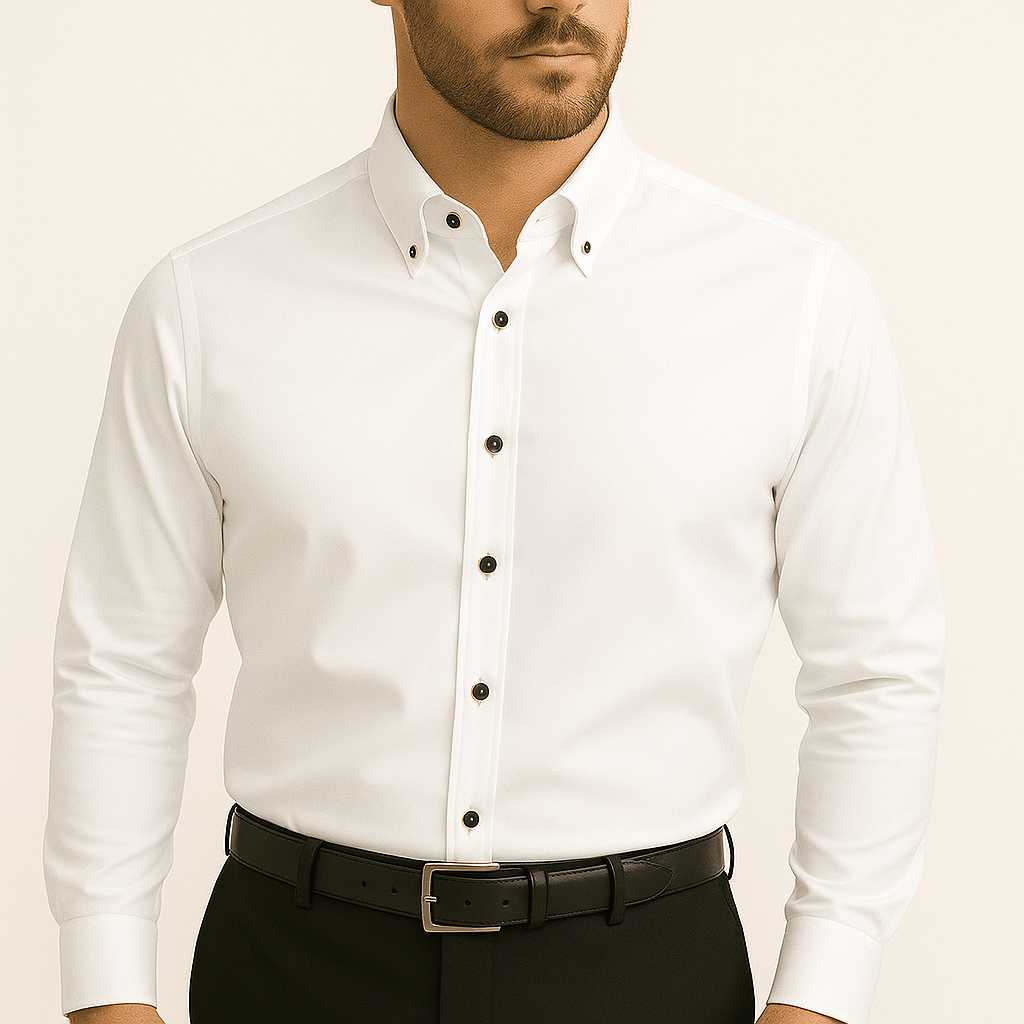 Camisa Social Slim em Seda Gelo