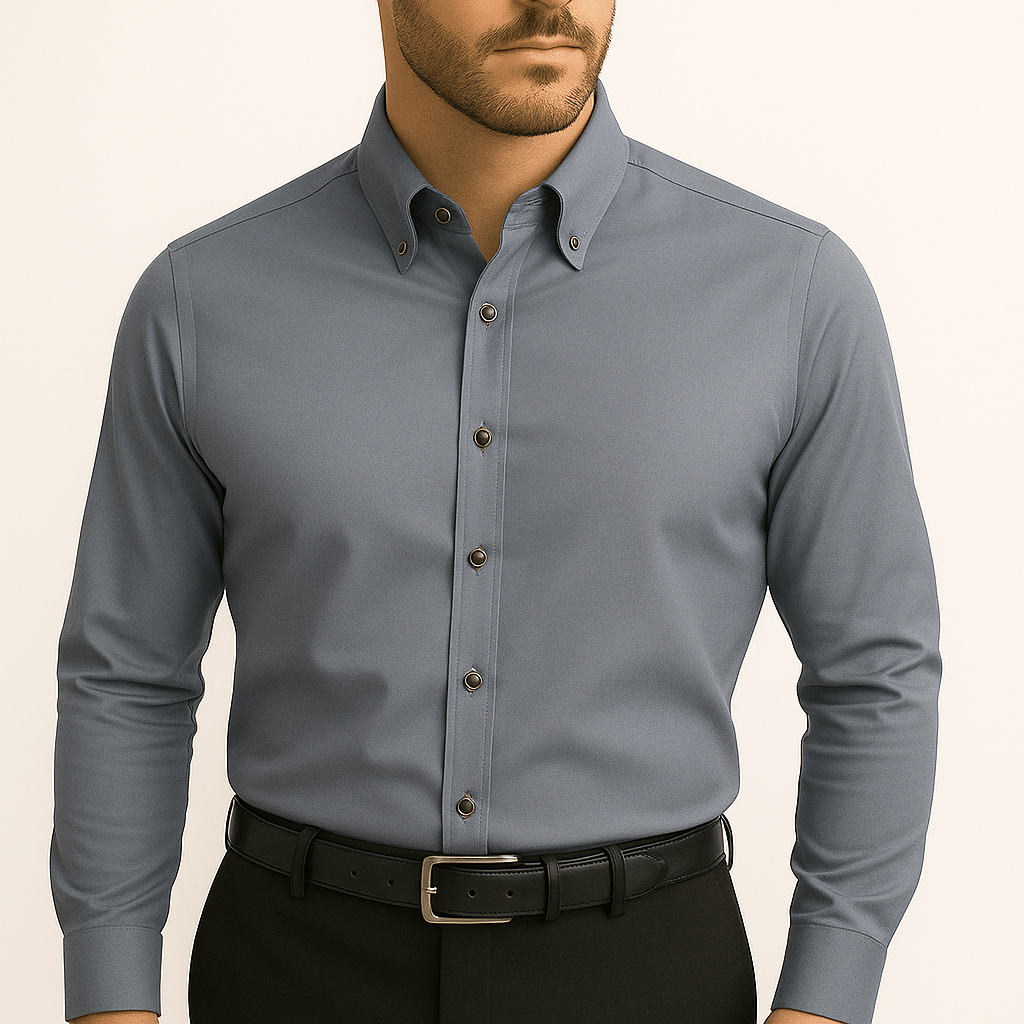 Camisa Social Slim em Seda Gelo