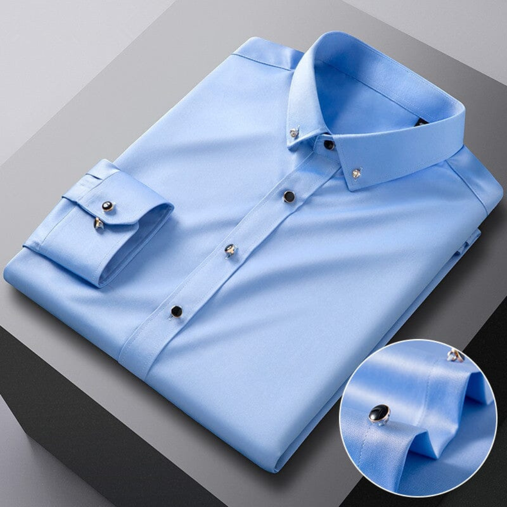 Camisa Social Slim em Seda Gelo