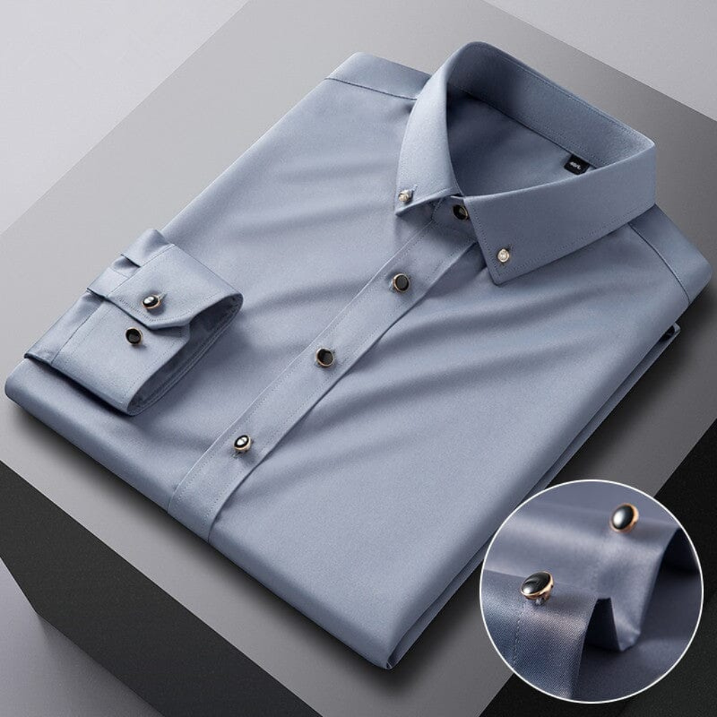 Camisa Social Slim em Seda Gelo