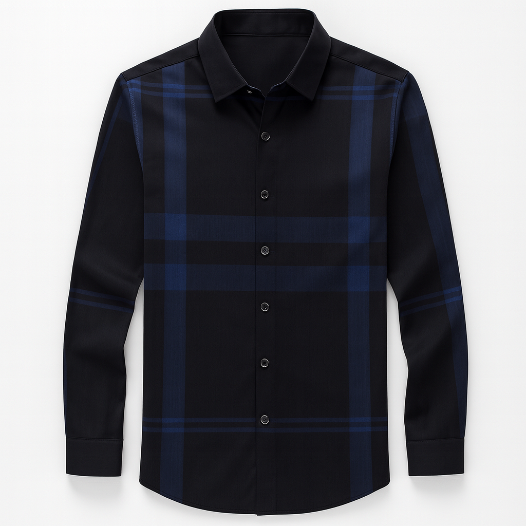 Camisa Social de Seda Xadrez