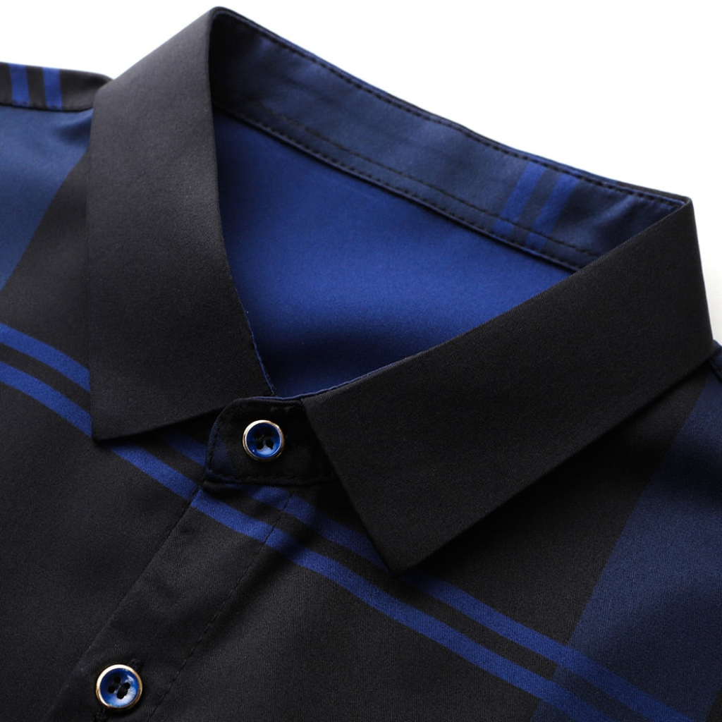 Camisa Social de Seda Xadrez