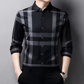 Camisa Social de Seda Xadrez