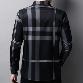 Camisa Social de Seda Xadrez